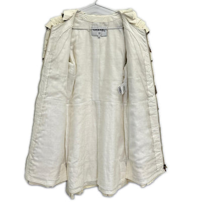 Chanel Leather Trimming Ruffle Tweed 36 Jacket — view 5