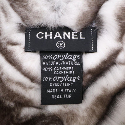 Chanel Orirag Cashmere Alpaca CC Logo Scarf on Both Ends — view 8