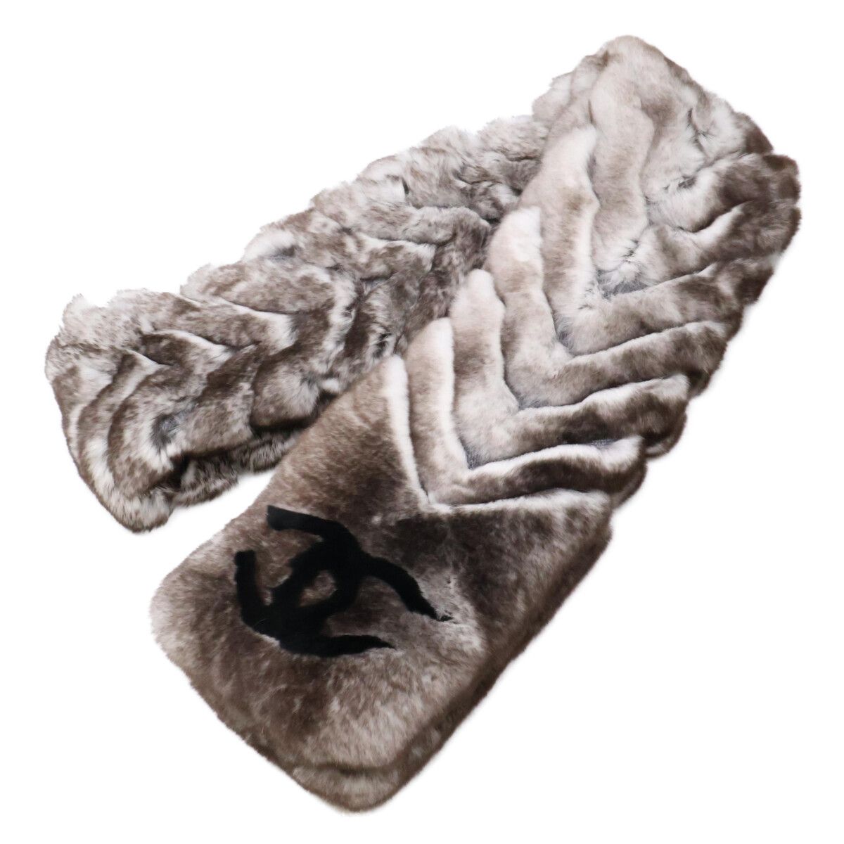 Chanel Orirag Cashmere Alpaca CC Logo Scarf on Both Ends