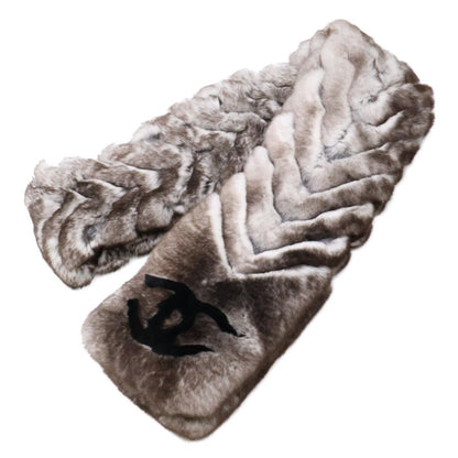 Chanel Orirag Cashmere Alpaca CC Logo Scarf on Both Ends