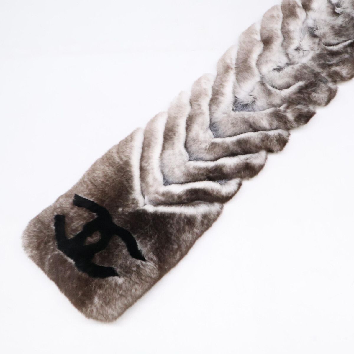 Chanel Orirag Cashmere Alpaca CC Logo Scarf on Both Ends — view 2