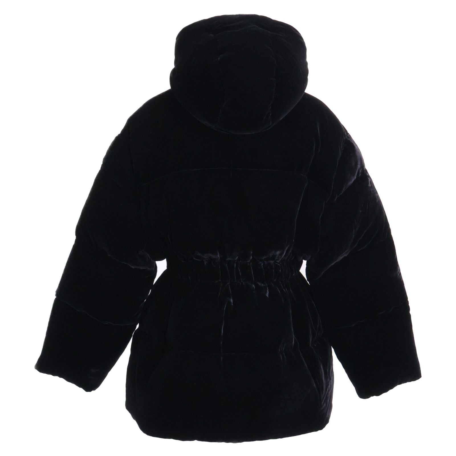 Prada Triangle Logo Velvet Hoodie Down Jacket 42 — view 3