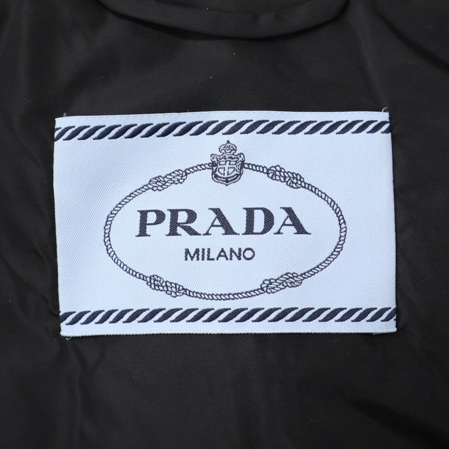Prada Triangle Logo Velvet Hoodie Down Jacket 42 — view 5