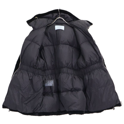 Prada Triangle Logo Velvet Hoodie Down Jacket 42 — view 4
