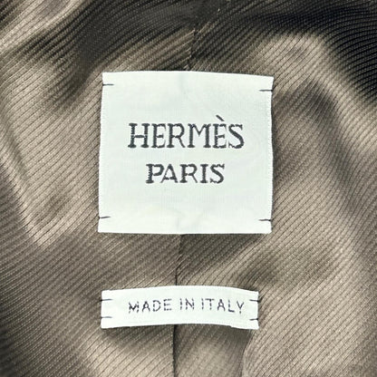 Hermes Like U-le Lambskin Silk Lining Series Button Inner Belt Jacket Blazer 34 — view 6