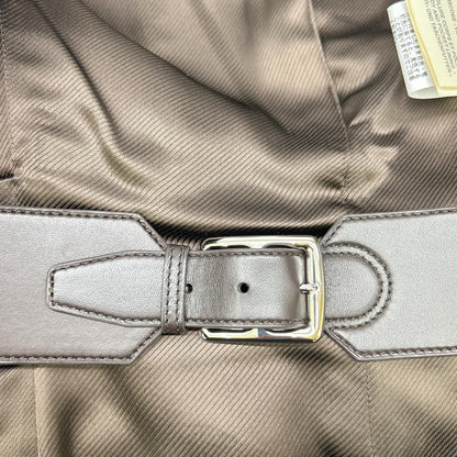 Hermes Like U-le Lambskin Silk Lining Series Button Inner Belt Jacket Blazer 34 — view 9