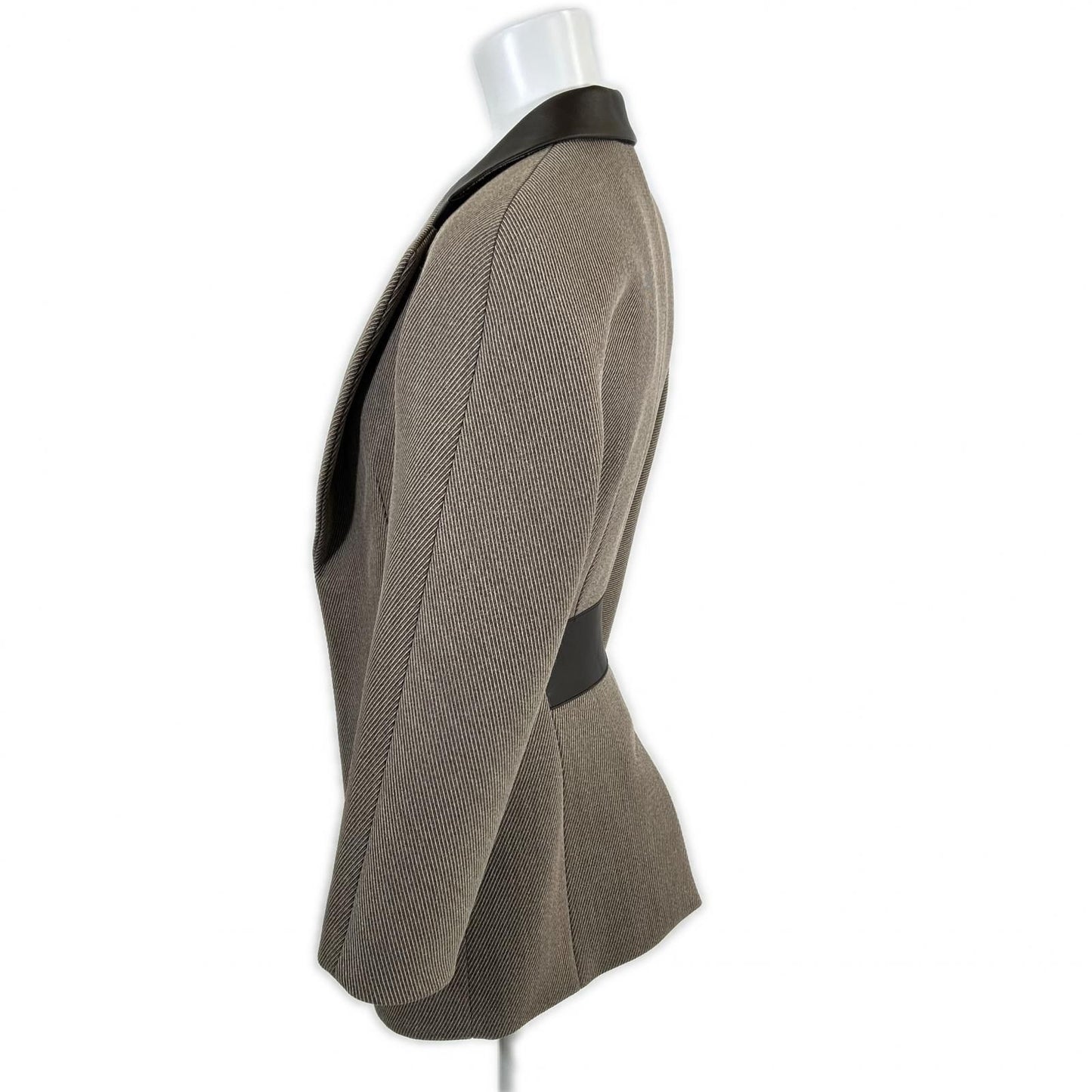 Hermes Like U-le Lambskin Silk Lining Series Button Inner Belt Jacket Blazer 34 — view 2