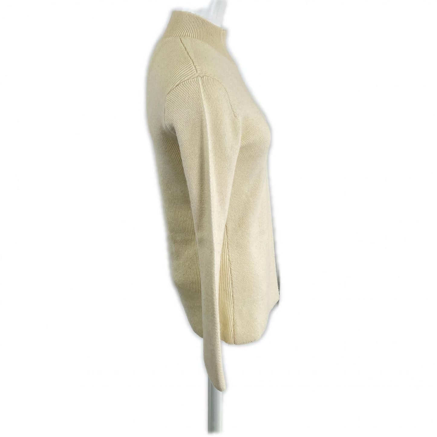 Hermes 2 1 Cashmere 100 Series Button Center Shim Mock Neck Knit Pullover 36 — view 4