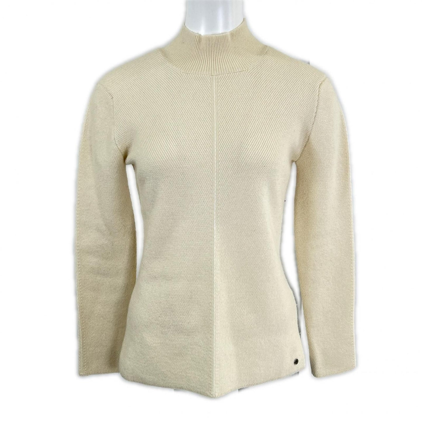Hermes 2 1 Cashmere 100 Series Button Center Shim Mock Neck Knit Pullover 36