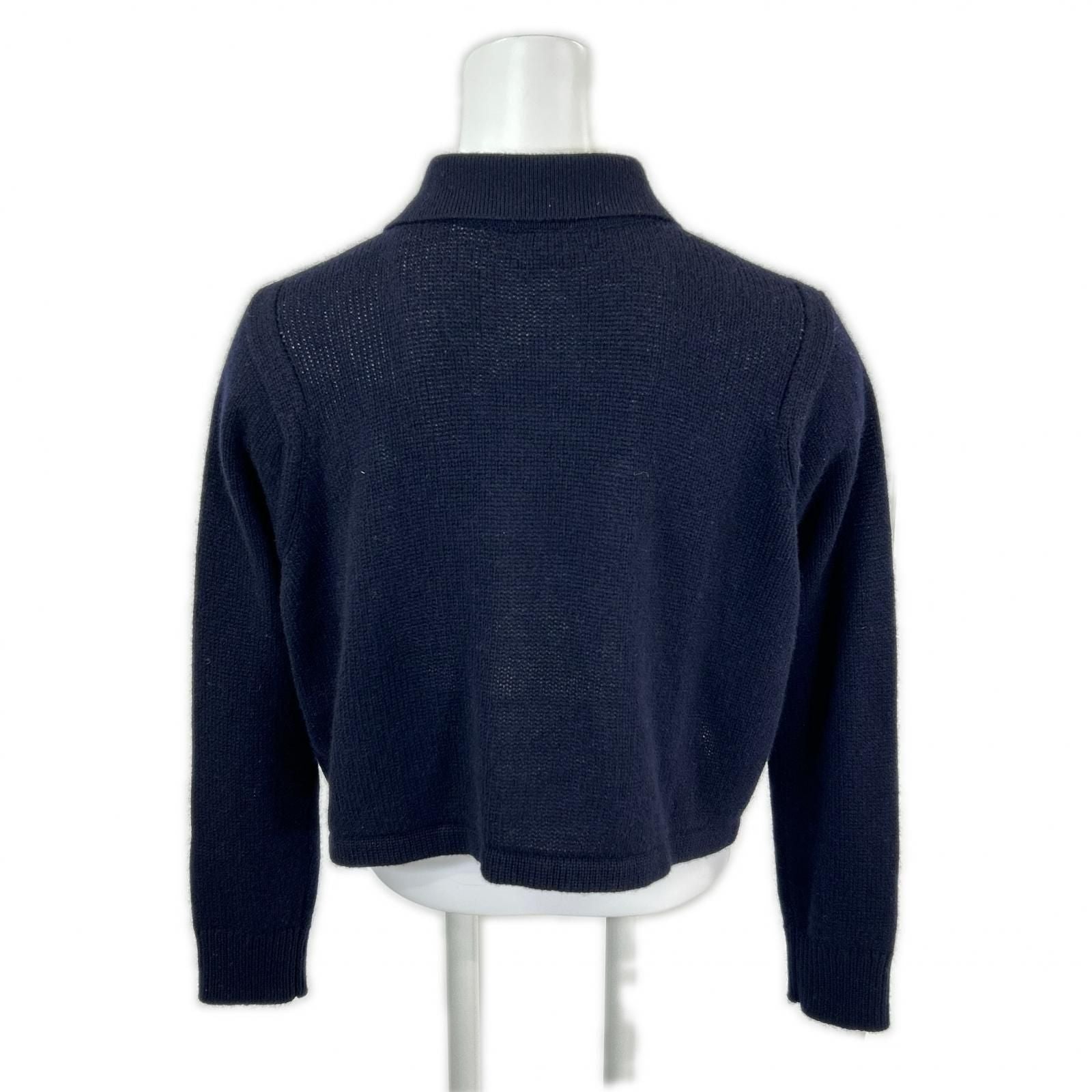 Hermes Cashmere 100 Series Button Cropped Shirt Knit Cardigan 34 — view 3