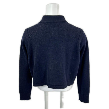 Hermes Cashmere 100 Series Button Cropped Shirt Knit Cardigan 34 — view 3