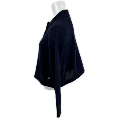 Hermes Cashmere 100 Series Button Cropped Shirt Knit Cardigan 34 — view 2