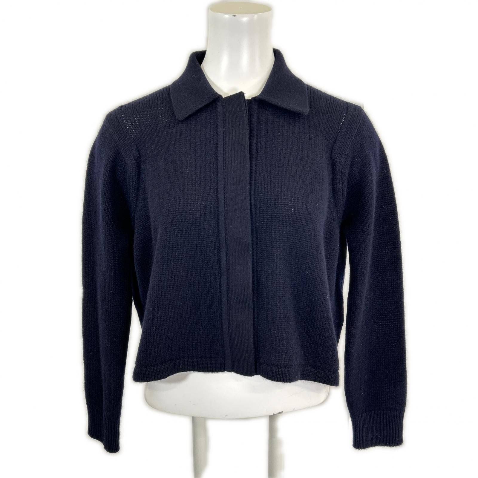Hermes Cashmere 100 Series Button Cropped Shirt Knit Cardigan 34
