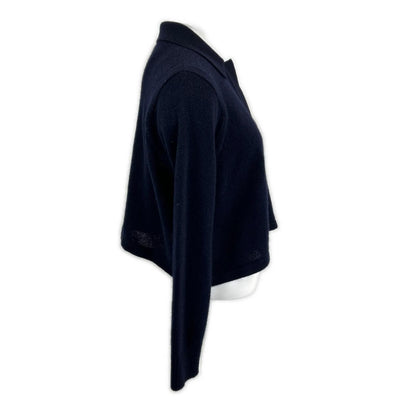 Hermes Cashmere 100 Series Button Cropped Shirt Knit Cardigan 34 — view 4