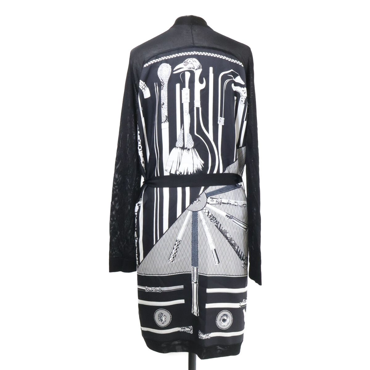 Hermes Twill Lane Long Cardigan with Waist Ribbon 34 — view 2