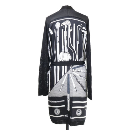 Hermes Twill Lane Long Cardigan with Waist Ribbon 34 — view 2