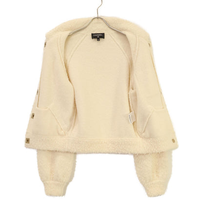 Chanel CC Logo Turnlock Alpaca Knit Jacket 34 — view 4
