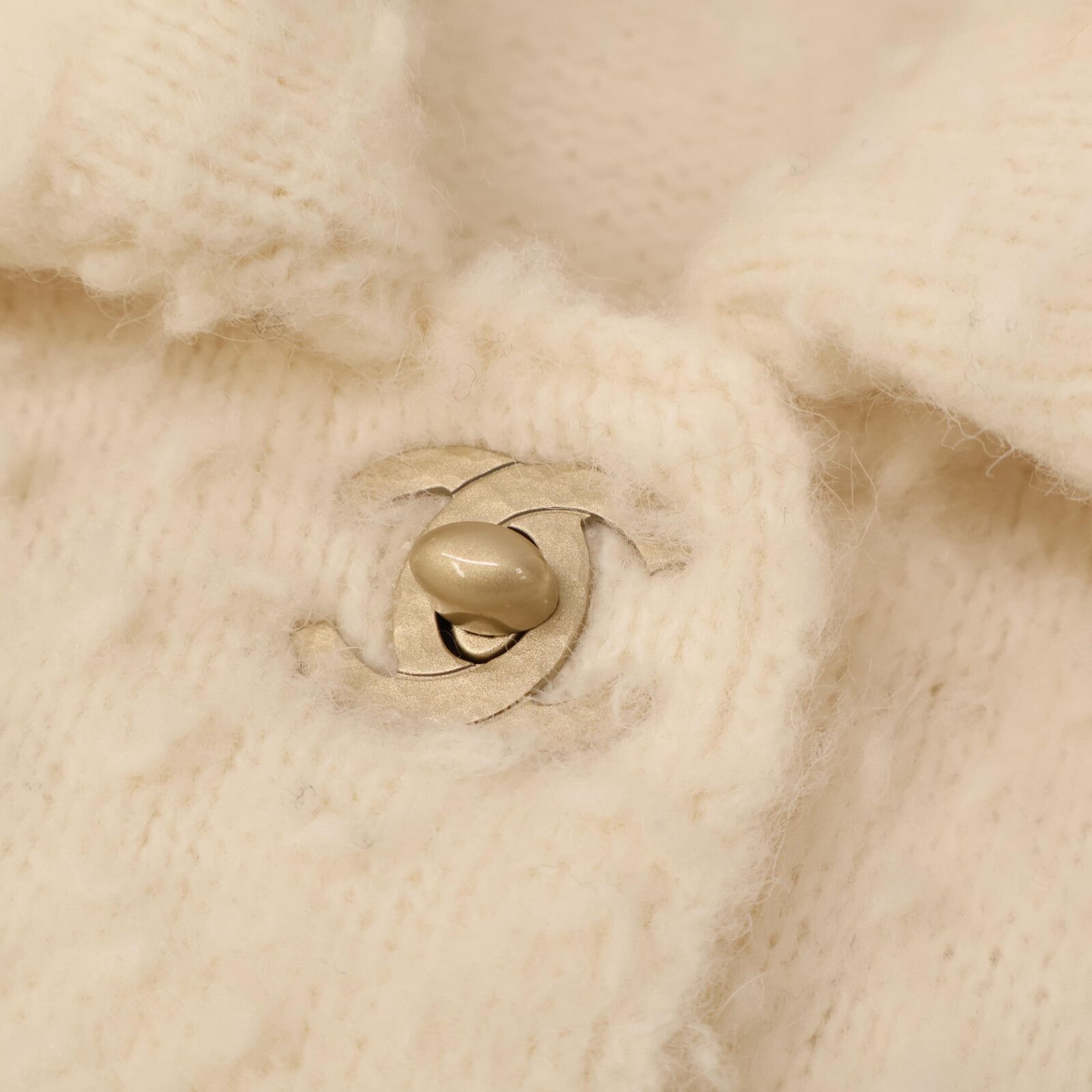 Chanel CC Logo Turnlock Alpaca Knit Jacket 34 — view 9