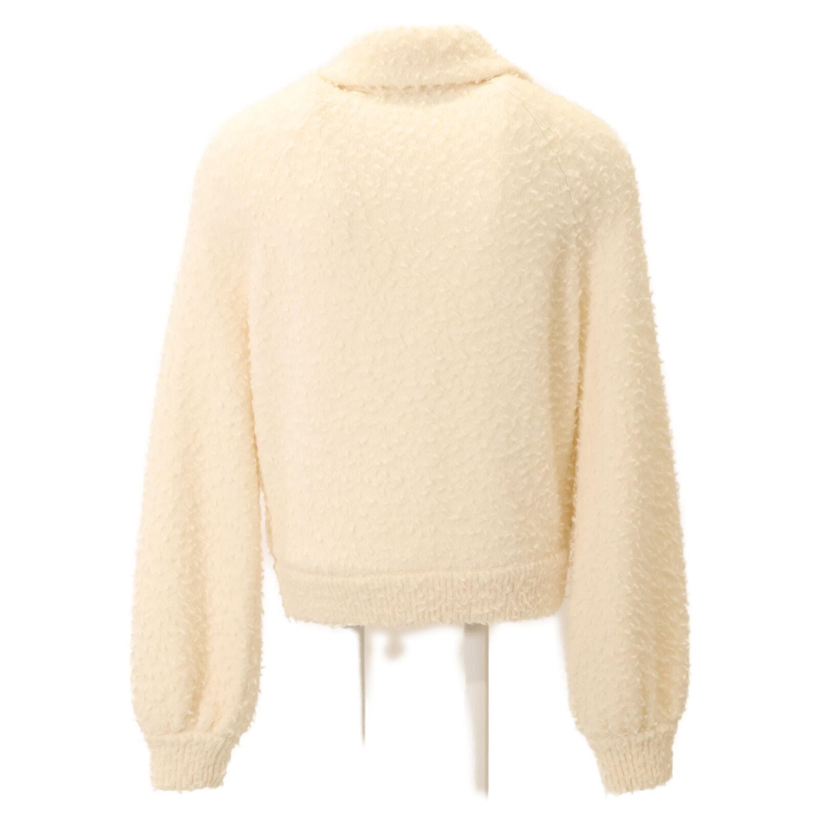 Chanel CC Logo Turnlock Alpaca Knit Jacket 34 — view 3