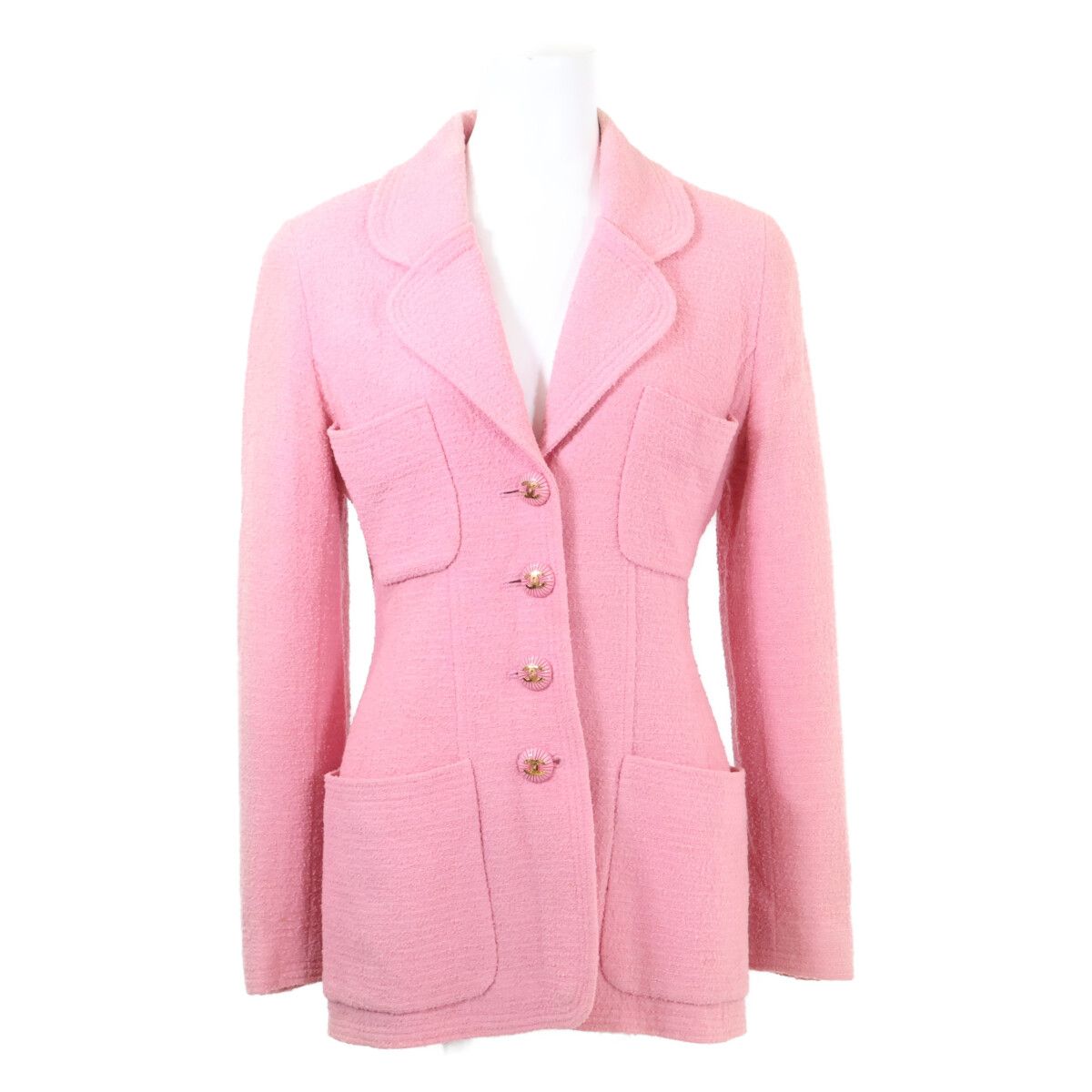 Chanel 93c CC Logo Tweed Jacket 36