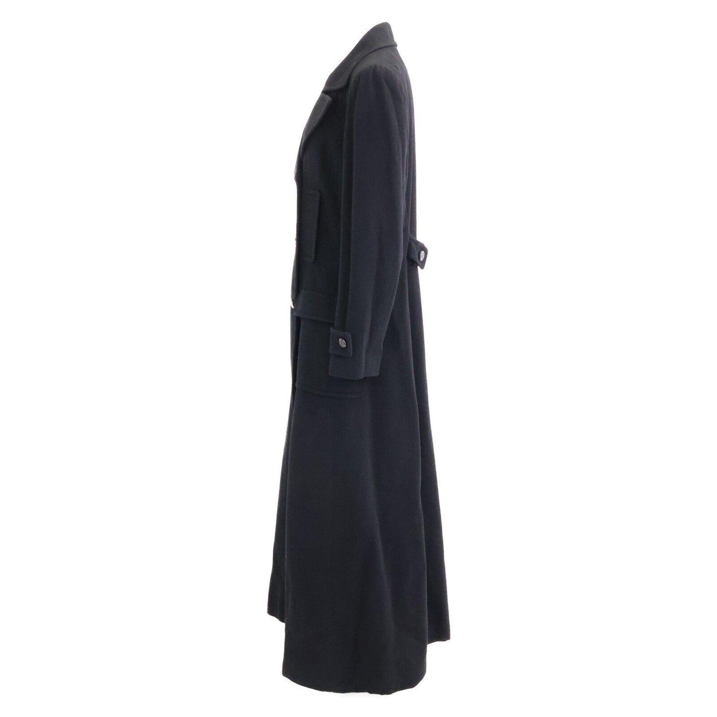 Chanel CC Logo Button Cashmere Double Breasted Long 42 Jacket — view 3