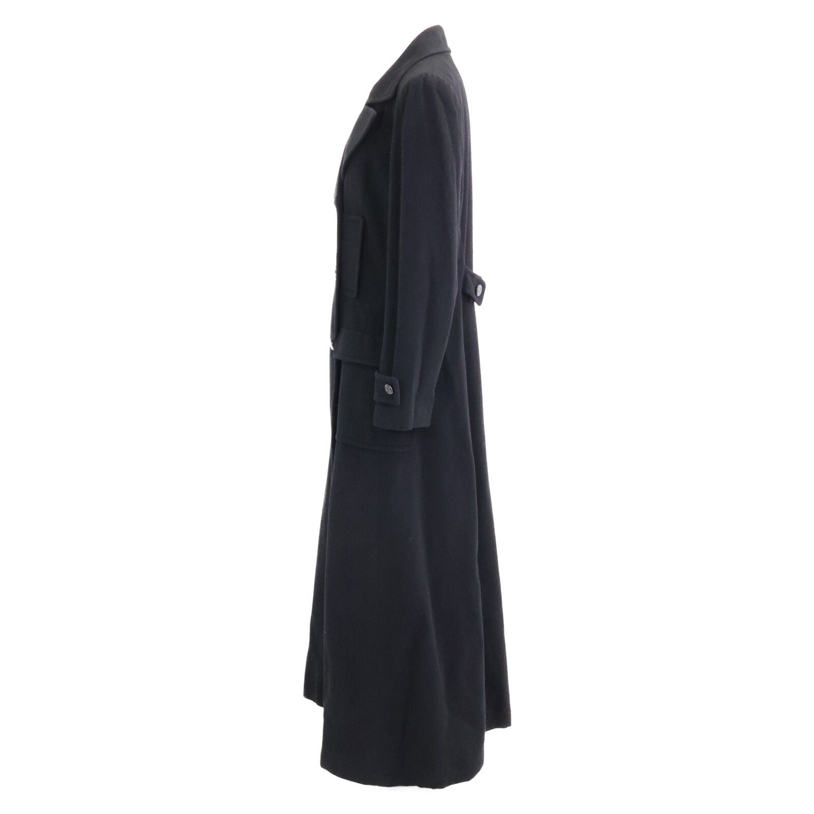 Chanel CC Logo Button Cashmere Double Breasted Long 42 Jacket — view 3