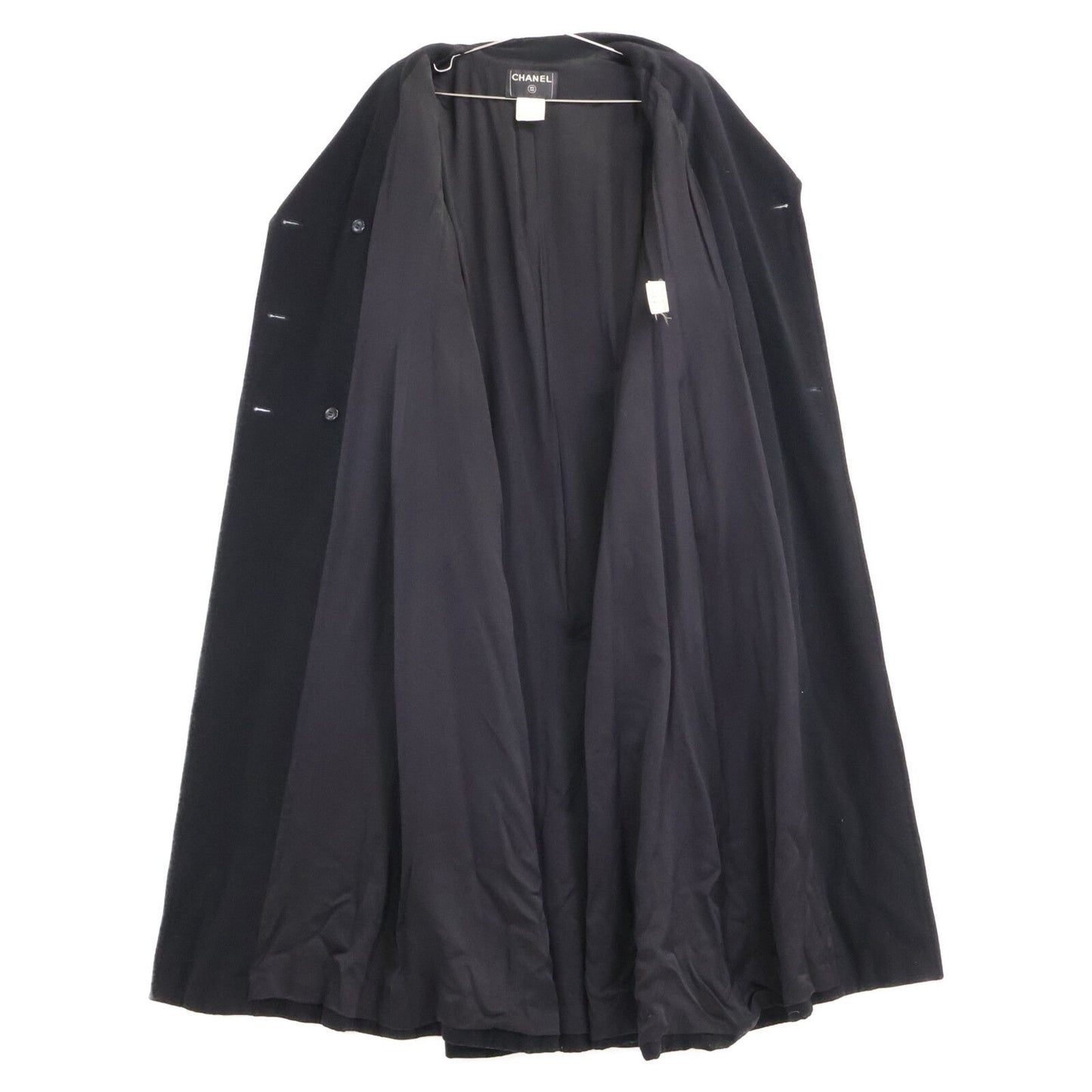 Chanel CC Logo Button Cashmere Double Breasted Long 42 Jacket — view 4