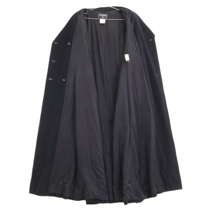 Chanel CC Logo Button Cashmere Double Breasted Long 42 Jacket — view 4