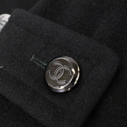 Chanel CC Logo Button Cashmere Double Breasted Long 42 Jacket — view 8