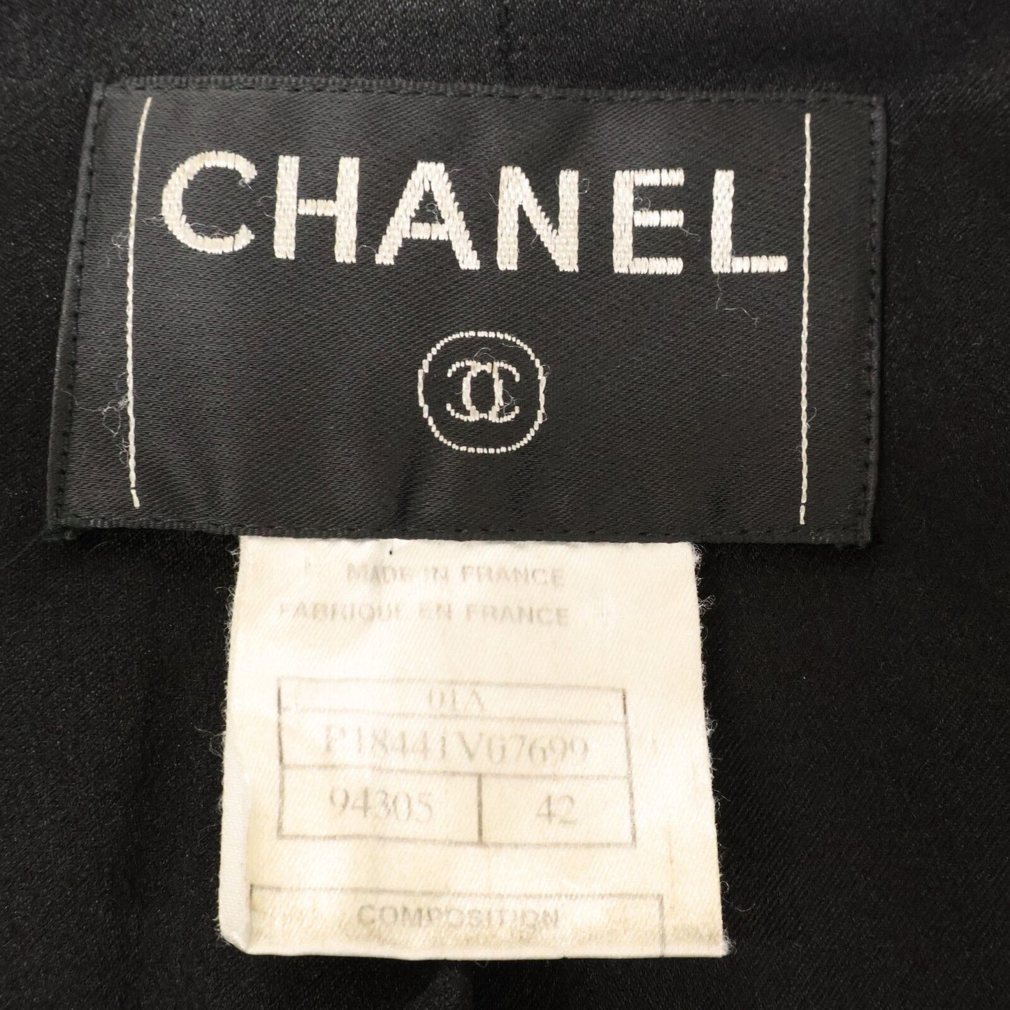 Chanel CC Logo Button Cashmere Double Breasted Long 42 Jacket — view 5