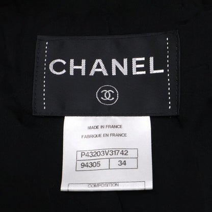 Chanel CC Logo Button Embroidery Tweed Jacket 34 — view 5