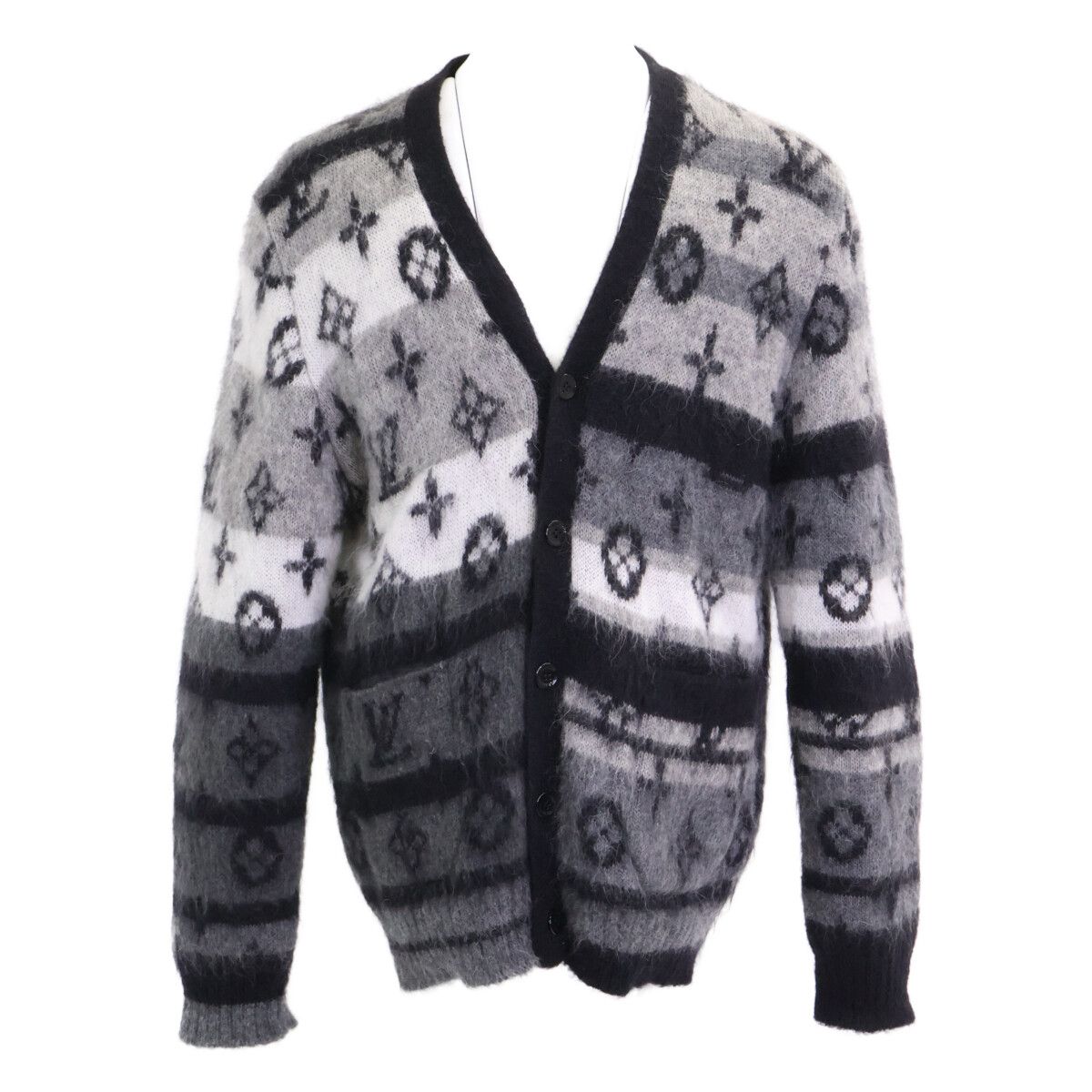 Louis Vuitton Ne5 Monogram Mohair Blend Cardigan