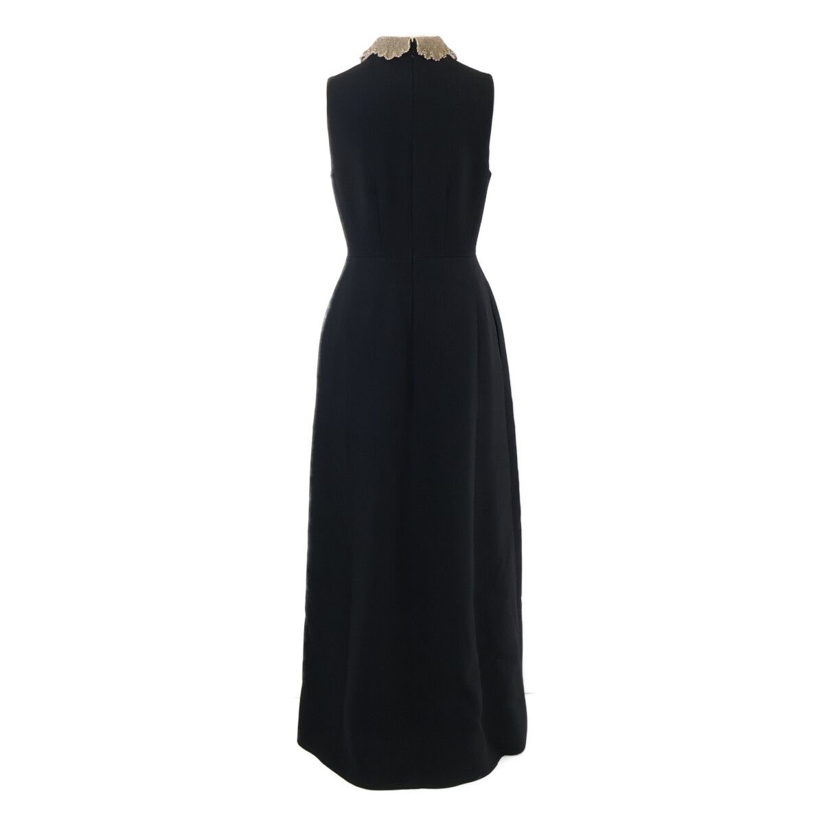 Dior Pearl &chain Embroidered Lace Collar Silk Mixed Wool Dress — view 3