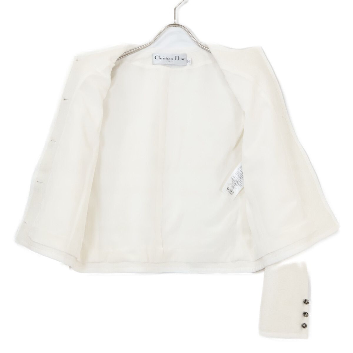 Dior Virgin Wool & Cotton Blend Cles Color Cropped Jacket — view 4