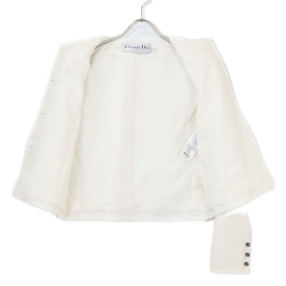 Dior Virgin Wool & Cotton Blend Cles Color Cropped Jacket — view 4
