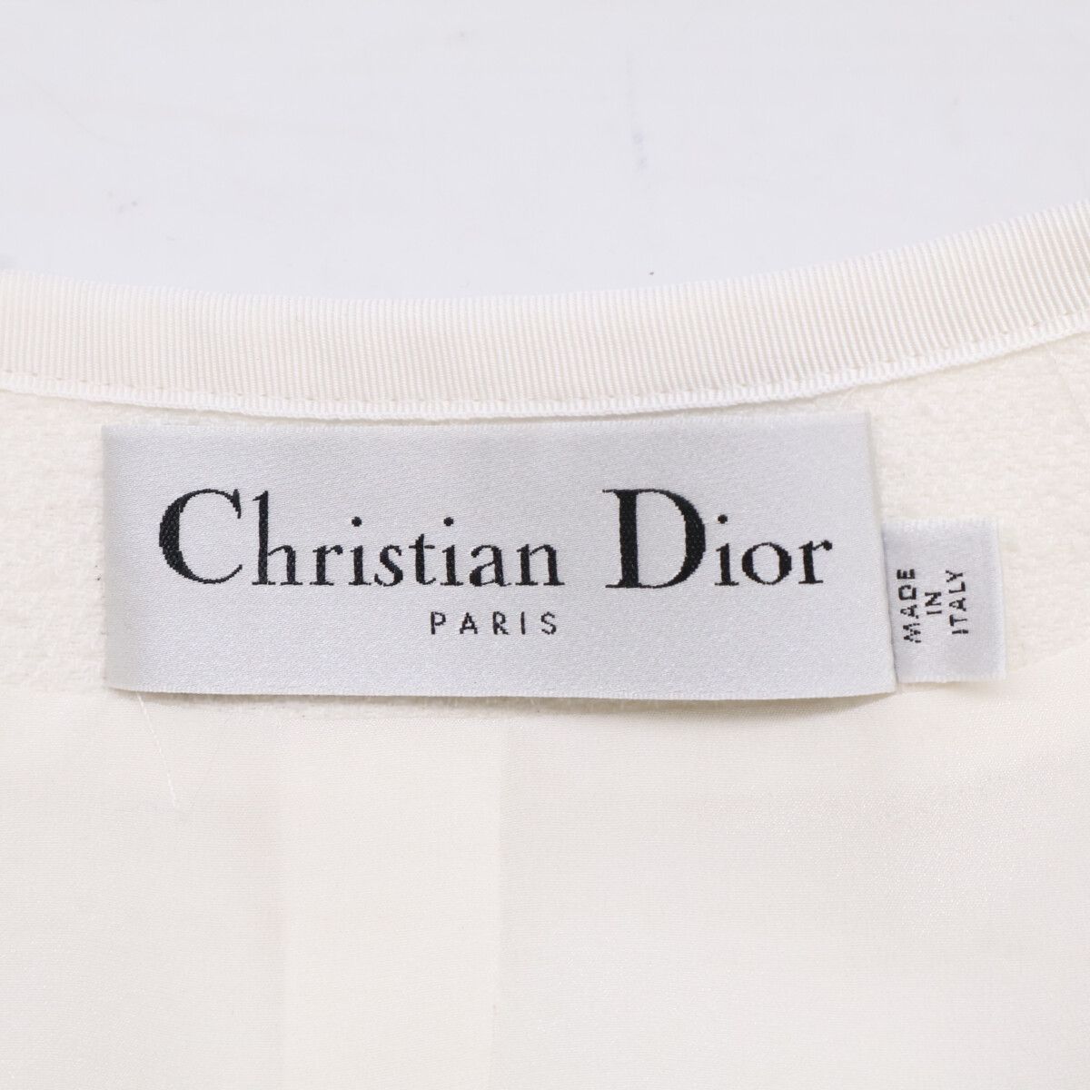 Dior Virgin Wool & Cotton Blend Cles Color Cropped Jacket — view 5