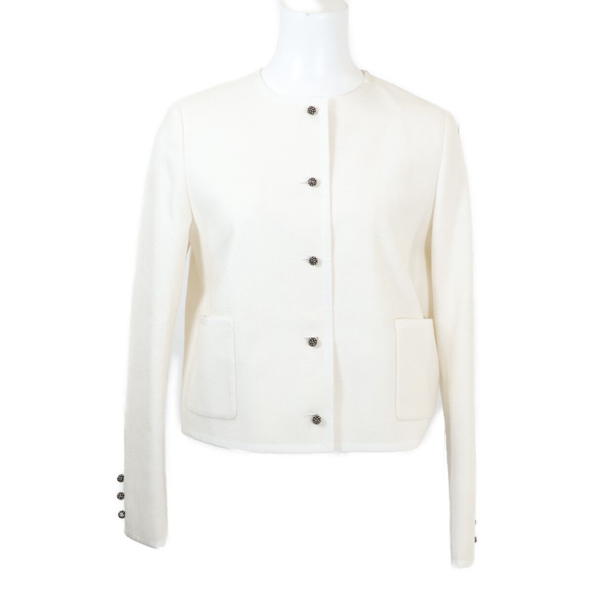 Dior Virgin Wool & Cotton Blend Cles Color Cropped Jacket