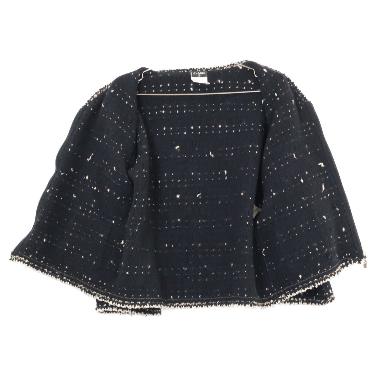 Chanel Zip Up Tweed Collarless Jacket 48 — view 3