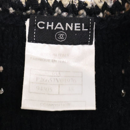 Chanel Zip Up Tweed Collarless Jacket 48 — view 4
