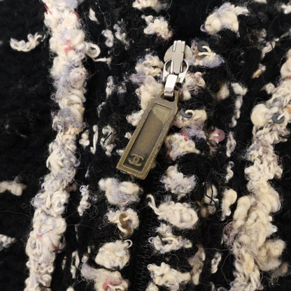 Chanel Zip Up Tweed Collarless Jacket 48 — view 7