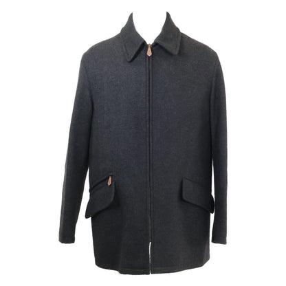 Hermes Cashmere Zip Up Half 52 Jacket