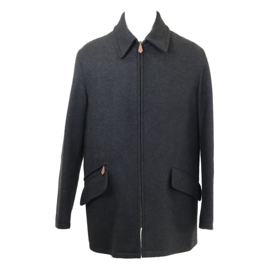 Hermes Cashmere Zip Up Half 52 Jacket