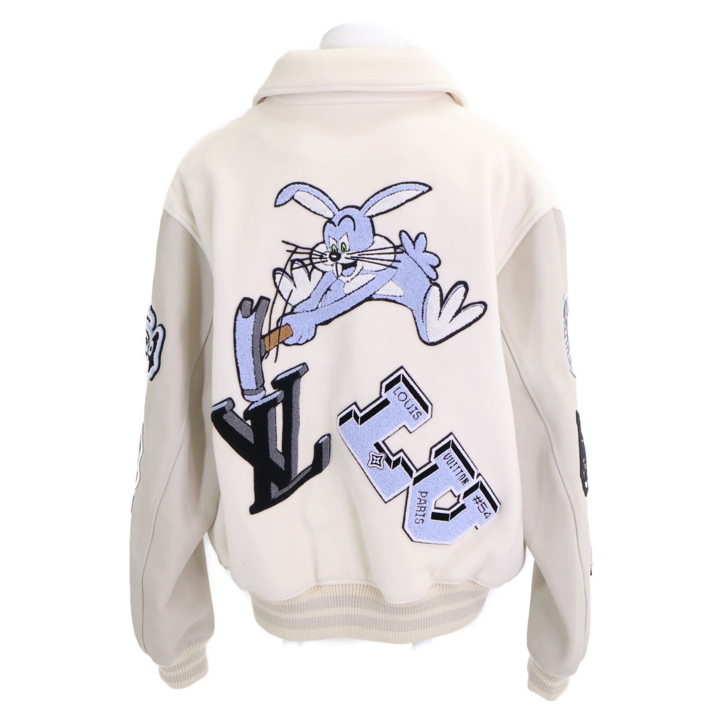 Louis Vuitton Mjy Multi Patch Mixed Leather Varsity Jacket 58 — view 3