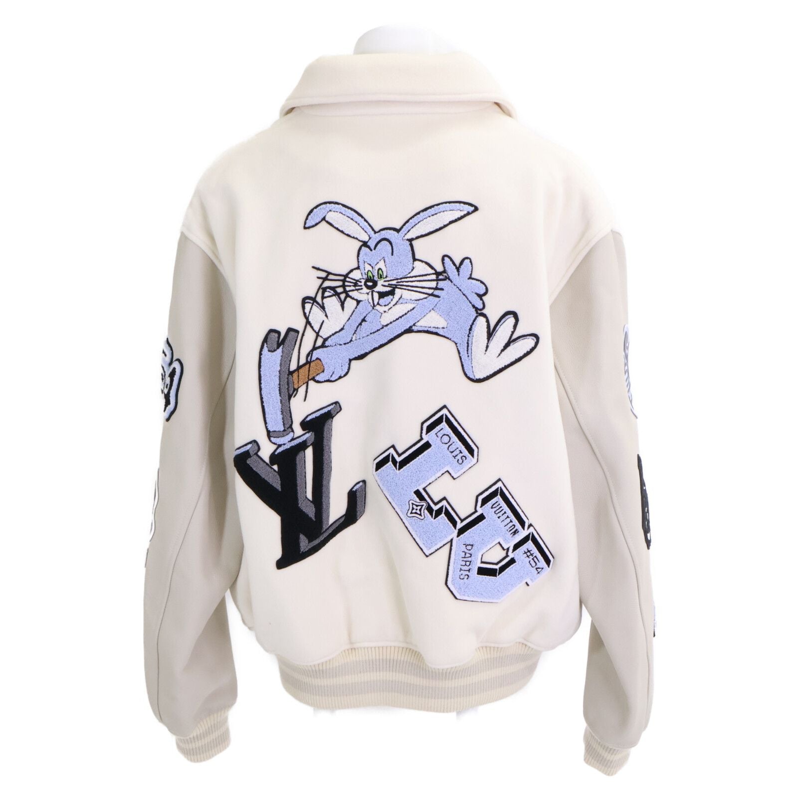 Louis Vuitton Mjy Multi Patch Mixed Leather Varsity Jacket 58 — view 3
