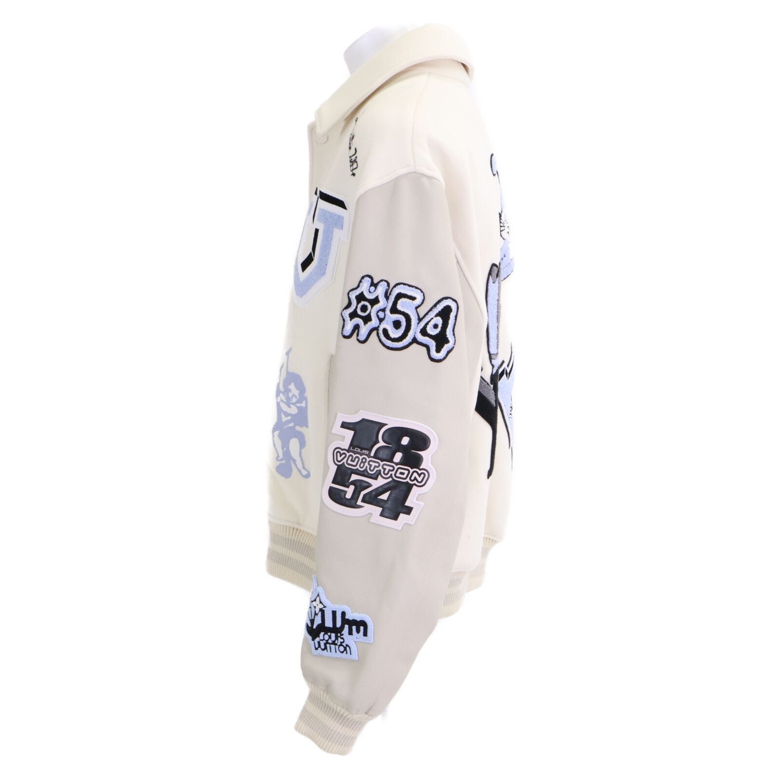 Louis Vuitton Mjy Multi Patch Mixed Leather Varsity Jacket 58 — view 2