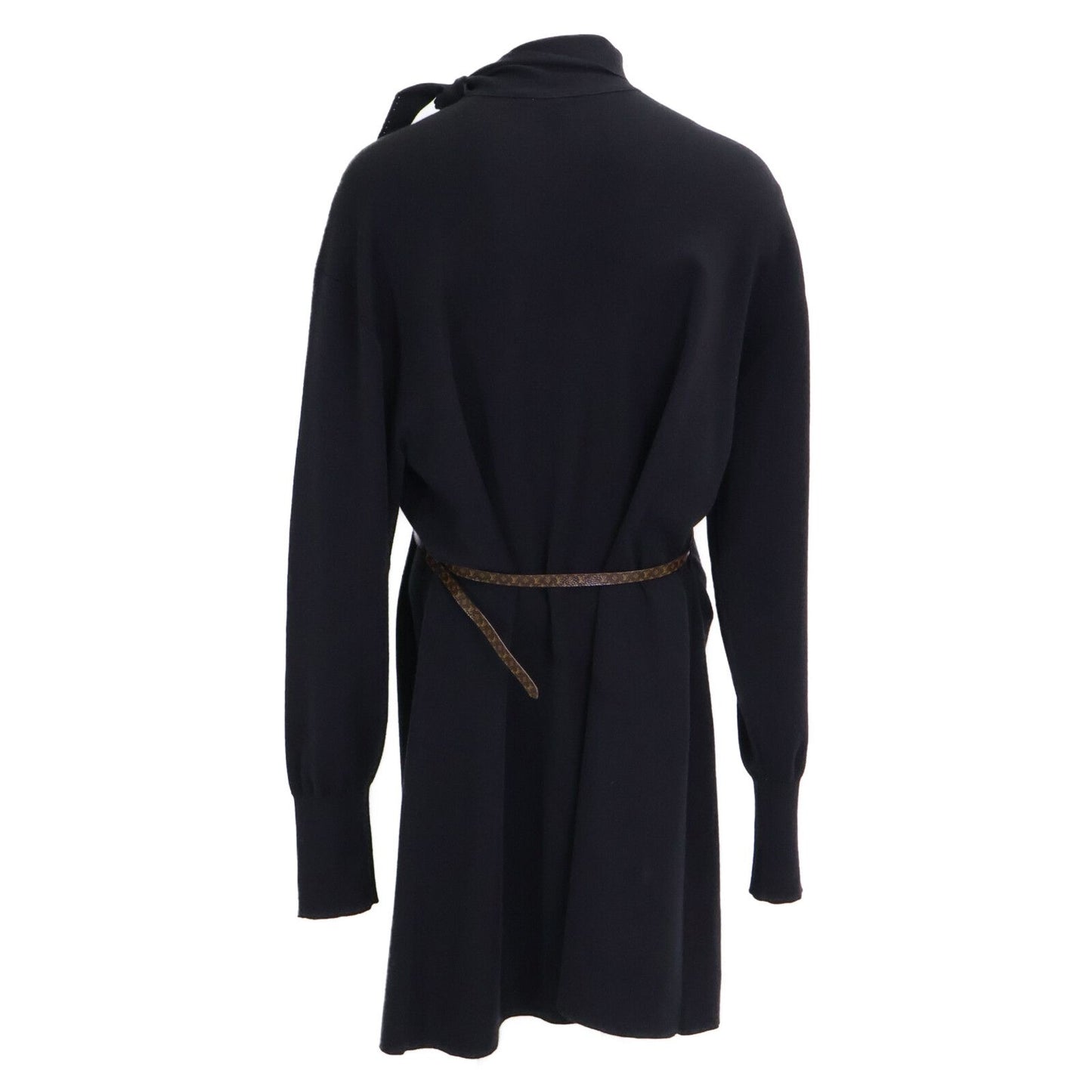 Louis Vuitton Monogram Sequin Cashmere Silk Blend with Belt Knit Sweater — view 3