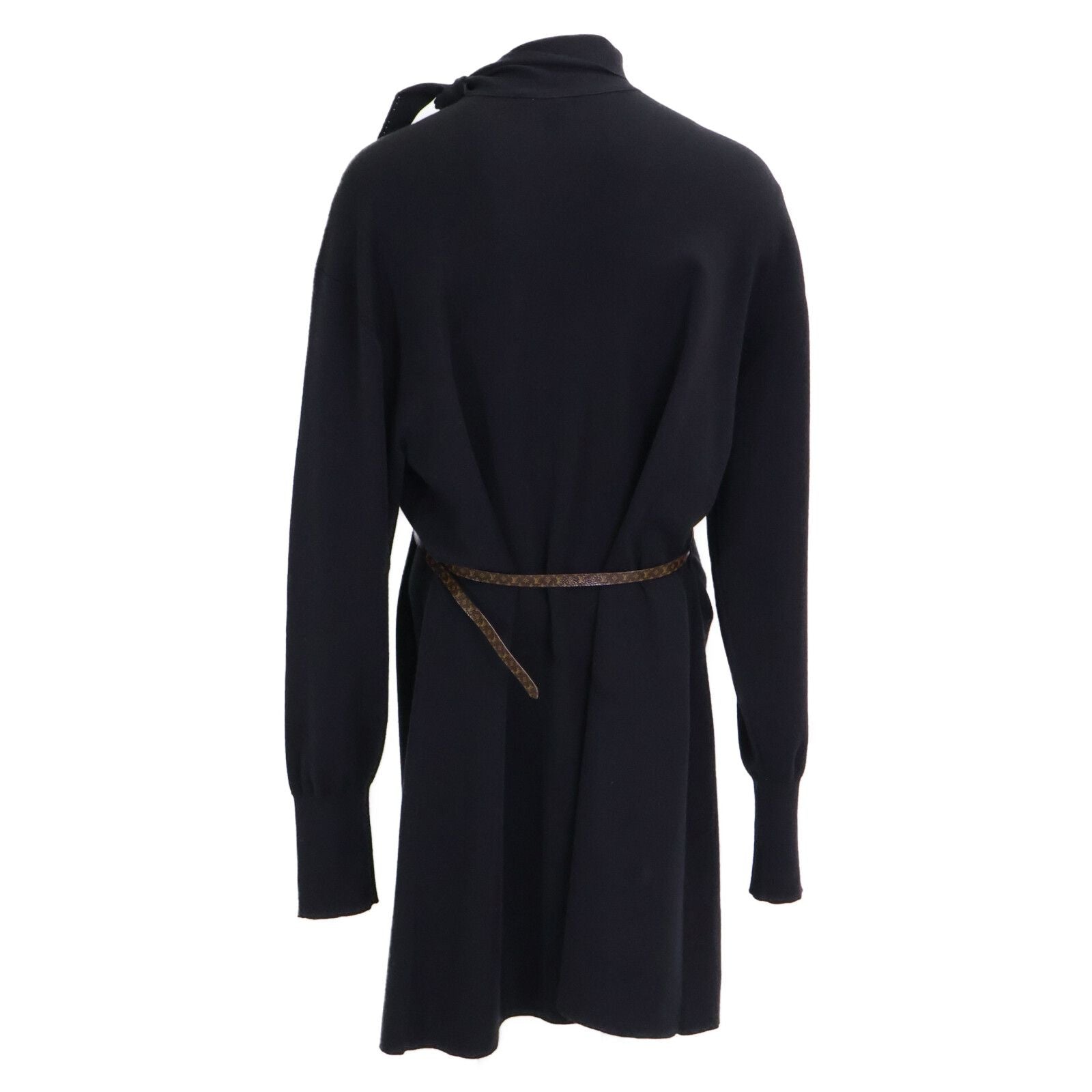 Louis Vuitton Monogram Sequin Cashmere Silk Blend with Belt Knit Sweater — view 3