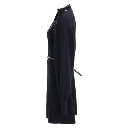 Louis Vuitton Monogram Sequin Cashmere Silk Blend with Belt Knit Sweater — view 2