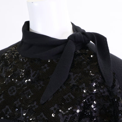 Louis Vuitton Monogram Sequin Cashmere Silk Blend with Belt Knit Sweater — view 6