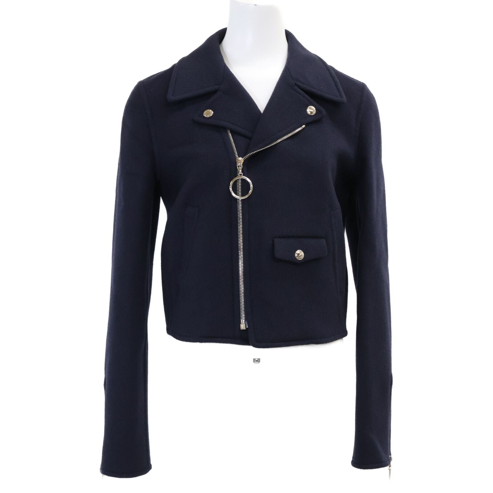Louis Vuitton Qwe FF Wool Silk Lining Monogram Cropped Jacket 34